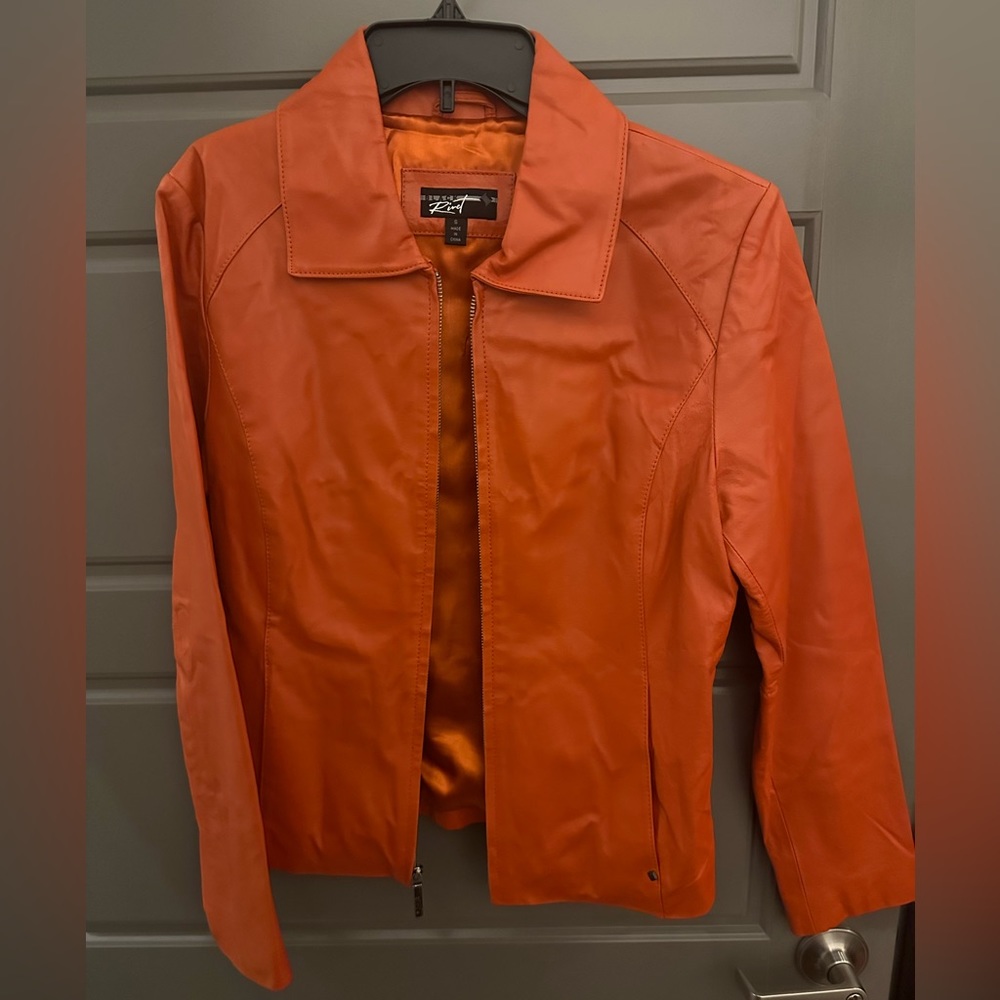 Vintage Orange Leather Jacket